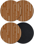 Vintage Brown Coasters Set of 4, Absorbent Coasters by Unknown
