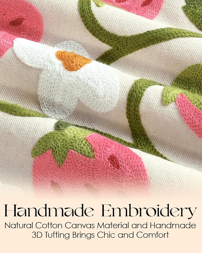Canvas Embroidered Narrow 13"x 60" Table Runner, Rustic texture, Machine - Image 2