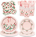 168pcs Strawberry Paper Plates Napkins Strawberry Party Supplies Serve 24 | by Vellumvibe