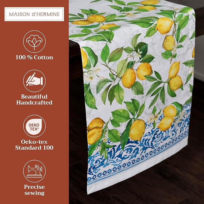 Maison d' Hermine Table Runner 100% Cotton 14.50" x 108" | Table Runners 108 - Image 2