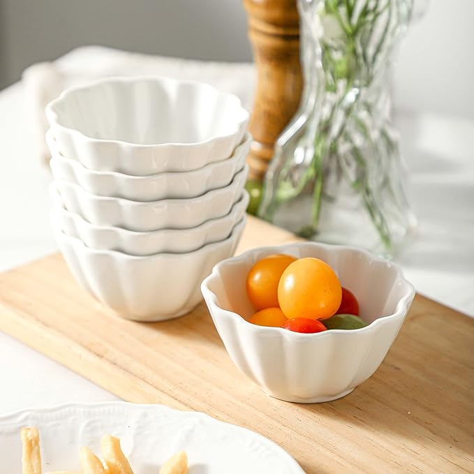 UIBFCWN 12 Pack 4oz Soy Sauce Dishes, Ceramic Dipping Sauce Bowls/Cups, 3.6inch Small Dip Bowls for Ketchup, Soy Sauce, Sushi, Condiments, Side Dishes, Microwave & Dishwasher Safe