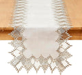 White Linen Table Runner 108” Lace Dining Table Runners | French Dresser Runners by Raedan