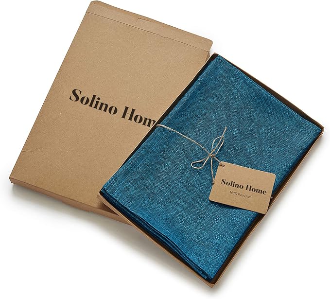Solino Home Linen Napkins Set of 4-100% Pure Linen Chambray Teal Dinner Napkins Cloth 20 x 20 Inch for Spring, Easter, St Patricks Day - Athena, Handcrafted and Machine Washable