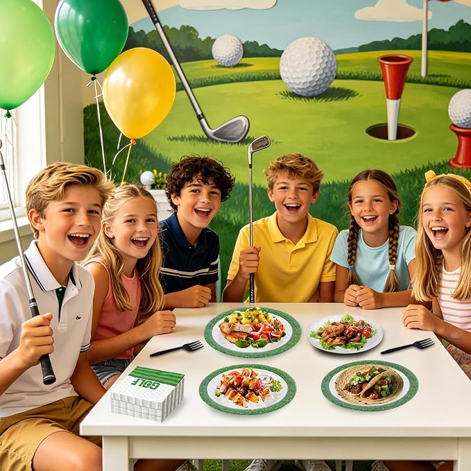 100 Pcs Disposable Golf Party Tableware Set - Image 4