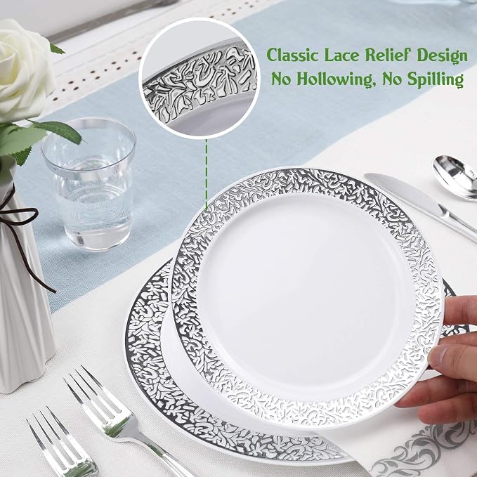 FOCUSLINE 350 Ct Silver Dinnerware Set - Image 3