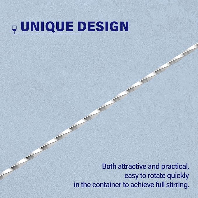 Bar Spoon Cocktail Mixing Stirrers, 12” Long Handle, Long Drink Spoons - Image 4