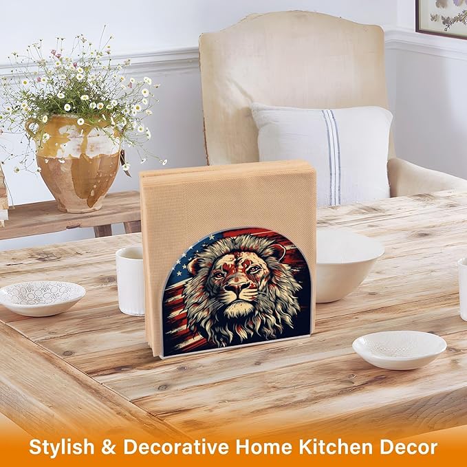 Napkin Holder Lion National Flag Crystal Clear Acrylic Napkin Holders Paper Napkin Holder Dining Table Dispenser for Kitchen Restaurant Home Decor Bar Accessories