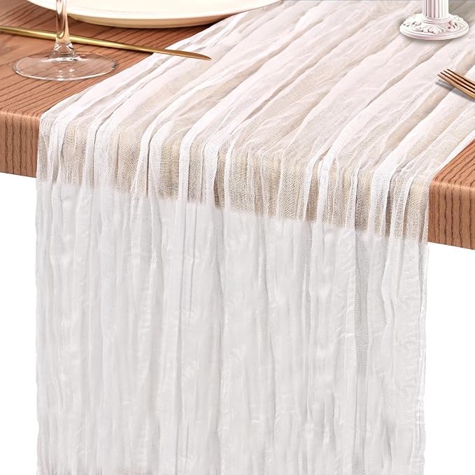 30 Pack Cheesecloth Table Runner 10FT White Table Runner Boho Gauze Cheese - Image 9