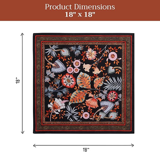 Maison d' Hermine Cloth Napkins Set of 4 100% Cotton Everyday Reusable Square Napkins Cloth Washable Dinner Wedding Restaurant Valentines Day Decorations Spring/Summer (Jacobean Florals, 18" x 18")
