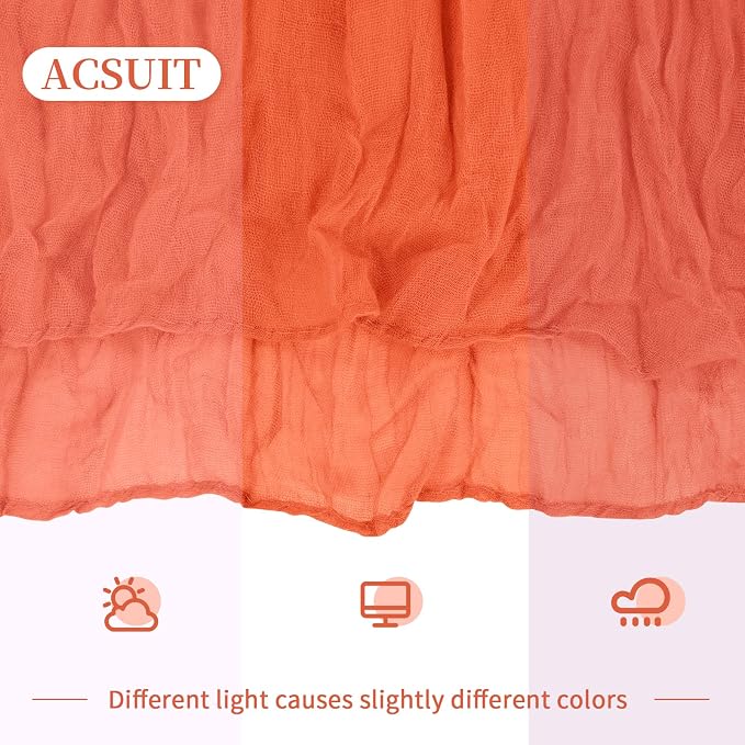 8 Pack Orange Cheesecloth Table Runner 20 x 120 inch Gauze Table Runners 10 FT - Image 3