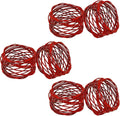 ITOS365 Handmade Round Red Mesh Napkin Rings Set of 6 Holder by ITOS365