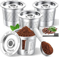 CAPMESSO Reusable K Cups for Keurig: NO Grit Stainless Steel Coffee Pod 4PC | by CAPMESSO