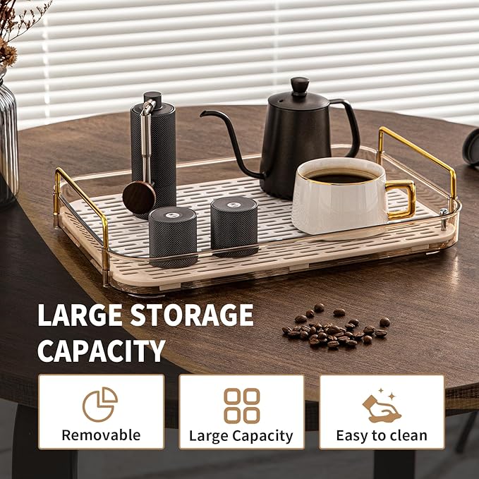 Seoneiro Whiskey Tray, Glass Cup Rack, Mug Holder, Coffee Cup Organizer, Bathroom Countertop with Drain Board Wine Glass Decorative Organizer, Food Tray, Kitchen Spice Rack