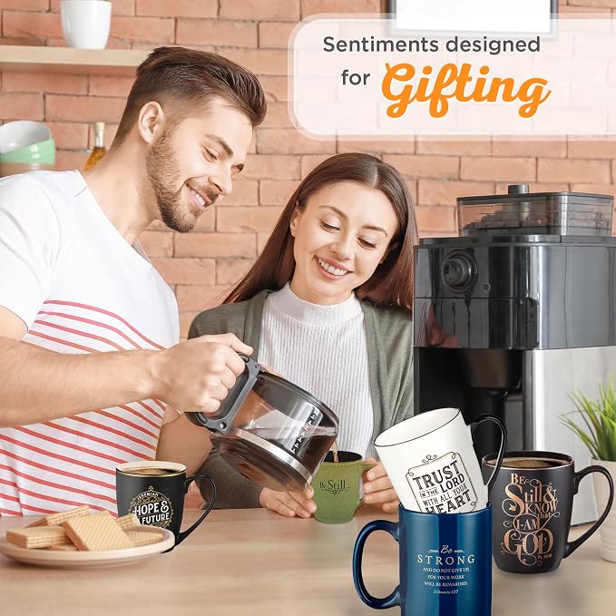 Christian Art Gifts Navy Blue Ceramic Coffee Mug – 14 oz. Lead & Cadmium-free - Image 4