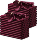 P Pothuiny 24 Pcs Burgundy Satin Napkins 17 x 17 Inch, Satin Cloth Napkins | by P+Pothuiny
