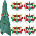 KPOSIYA Christmas Napkin Rings Set of 6, Xmas Tree Napkin Rings by KPOSIYA