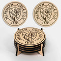 LazerEdge Meredith College Angels Wooden Coaster Set - Maple Wood - Officially Licensed Product - 4-Pack