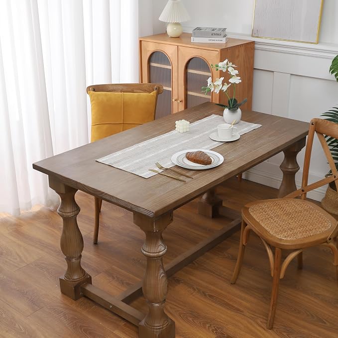 Gernaice 2PCS Boho Table Runner, Embroidered Cotton Linen Farmhouse Table - Image 2