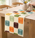 Embroidered Canvas 13"x 72" Narrow Table Runner, Mosaic | Exquisite Embroidery by MuseHaus