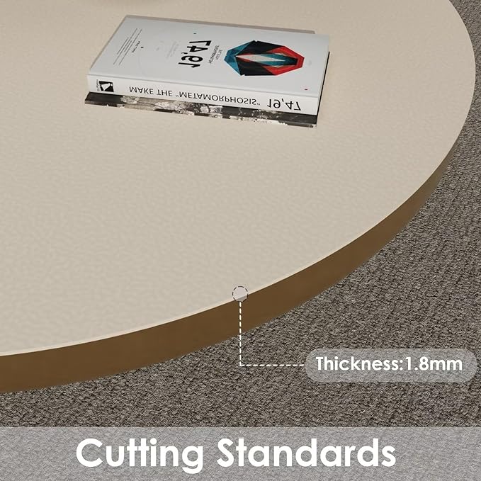 Round Table Protector - Can Be Used On Both Sides Waterproof and Easy to Clean Good Flatness Used for Dining Table(Light Beige+Light Gray Dia.30Inch)
