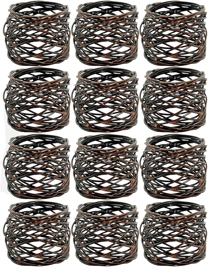 ALPHA Living HOME Napkin Rings Set 12 of Premium 100% Metal, Rust-Resistant - Image 9