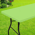 Smiry Rectangle Picnic Table Cloth, Waterproof Elastic Fitted Tablecloths for 6 Foot Tables, Washable Polyester Table Cover for Camping, Indoor and Outdoor (Lime Green, 30"x72")