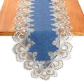 Lace Table Runner, Waterproof Oil-Proof PU Leather Table Runner by Jeloris