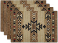 Giwawa Southwestern Placemats Rustic Tribal Geometric Decorative Table Mat Antique Native American Heat Resistant Non-Slip Place Mats 12x18Inch Set of 4 for Dining Kitchen Party Holiday Decor
