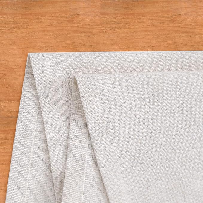 Wracra Linen Table Runner, Burlap Cream Table Runners 108 Inches Long | Rich - Image 3