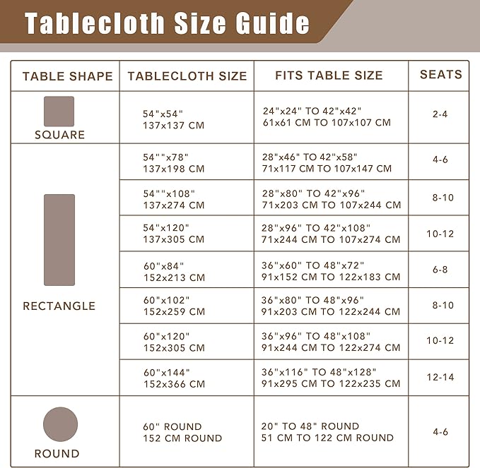 Fitable Faux Linen Tablecloths Rectangle 60 x 120 Inch - 6 Pack Neutral Table Clothes for 8 Foot Tables, Nature Faux Burlap Table Covers for Wedding, Party, Farmhouse, Banquet, Buffet