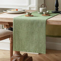 Burlap Style Farmhouse Table Runner, 14x36 Inches Grass Green | Thick Durable by ZEEMARTONLINE