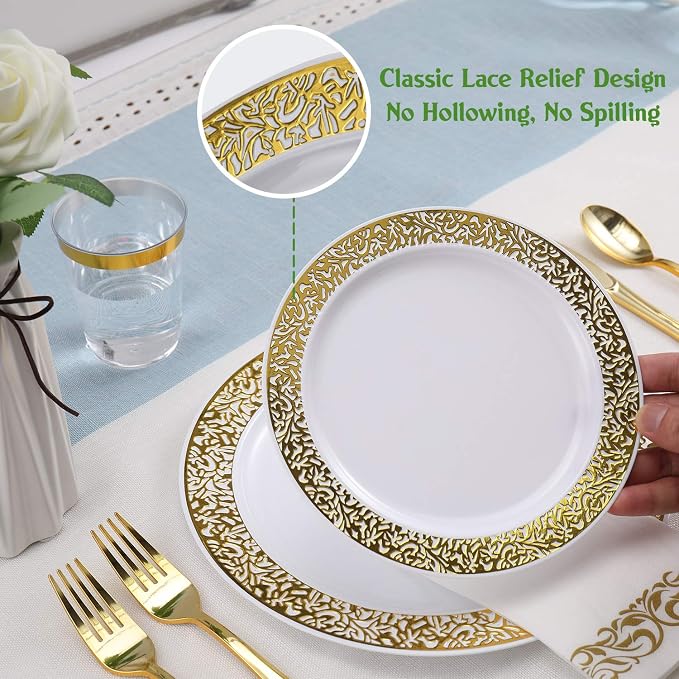 FOCUSLINE 350 Ct Gold Dinnerware Set - Image 2