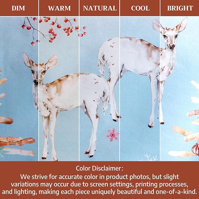 Maison d' Hermine Table Cloth Round Table 100% Cotton 63 Inches Fall Tablecloth Reusable Everyday Use for Thanksgiving Christmas Decorations Dining Farmhouse Party (Fairy Tale Forest)