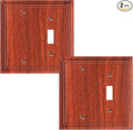 2-Pack Combo Blank/Toggle Light Switch Cover Plate, Wood Grain Modern Decorative Electrical Outlet Covers, Bamboo Fiber Wall Switch Plates and Outlet Covers