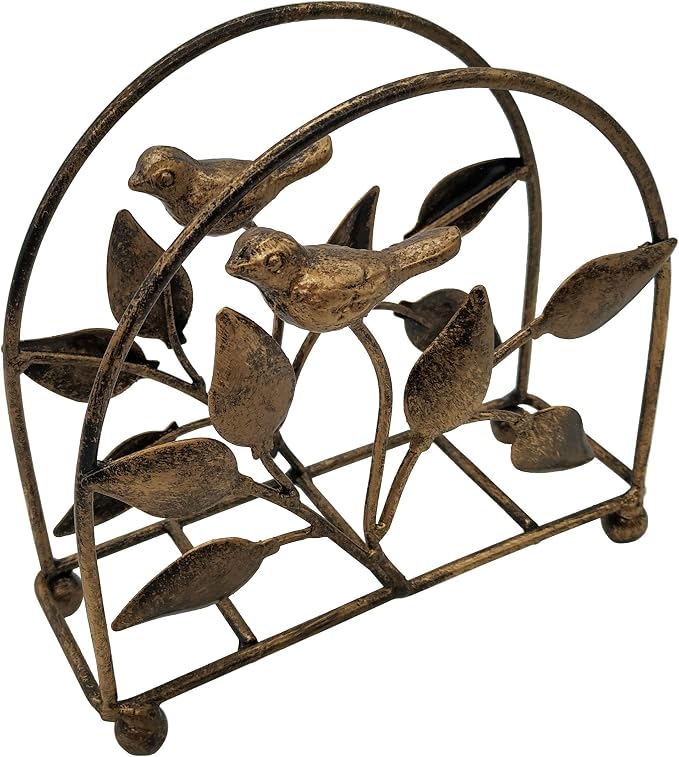 Set of 2 Cast Iron Bird & Tree Classic Napkin Holder/Tabletop Freestanding - Image 4