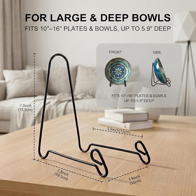 Artliving (4 Pack Black Display Stand Easel Iron Bowl Stands - Image 3