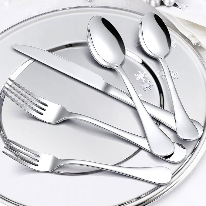 LIANYU Silverware 18/10 Stainless Steel, Flatware Cutlery Set Service - Image 6