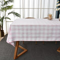 Gingham Table Cloth for Rectangle Tables Pink Checkered Plaid Tablecloth Heavy Duty Cotton Blend Washable & Wrinkle Table Cover for Outdoor Kitchen Dining Picnic Camping (52x86 Inch)