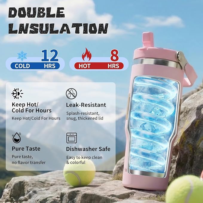 30oz Flip Straw Insulated Tumbler - Image 3