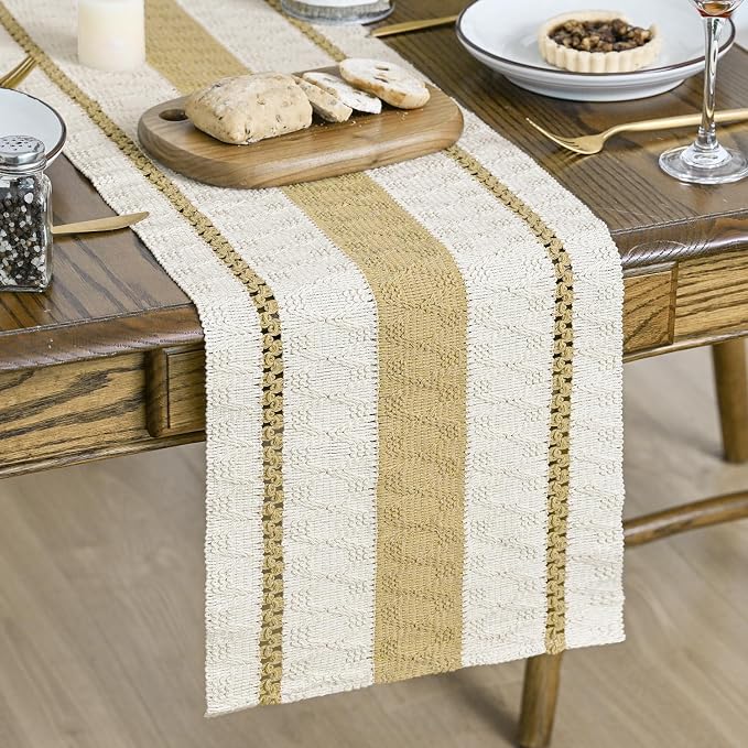 Artoid Mode Burlap Brown Rustic Woven Table Runner 12x48 Inch | Holiday by ArtoidMode