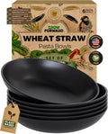 Grow Forward Premium Wheat Straw Pasta Bowls - 30oz Unbreakable Wide & Shallow by GrowForward