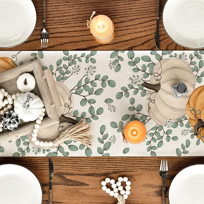 Artoid Mode 210 GSM Fall Table Runner 13x36 Inch Home Party Decor | Orange - Image 4