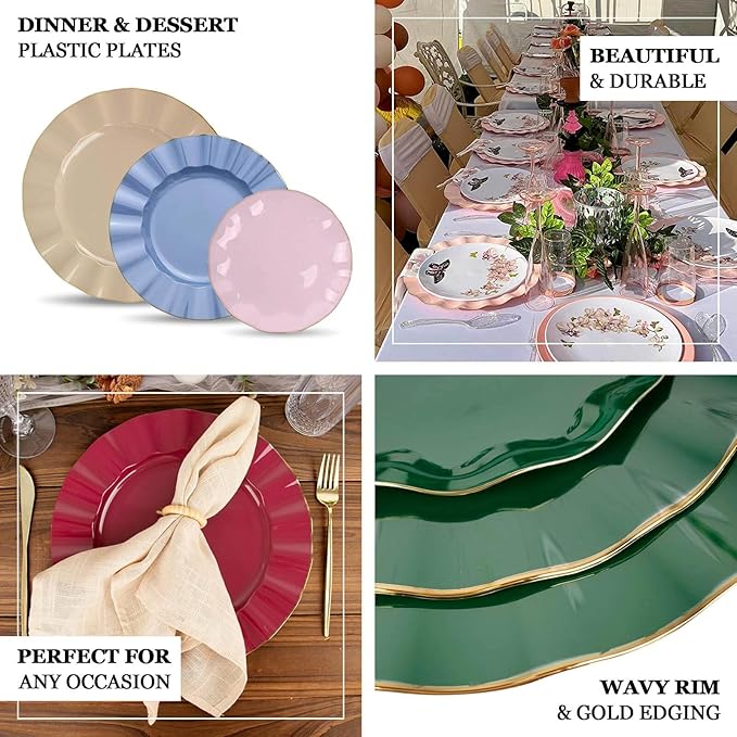 Efavormart 10 Pack | Taupe 6" Round Plastic Dessert Salad Plates, Disposable - Image 4