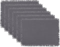 DII Everyday Collection, Fringed Solid Tabletop, Placemat Set, 6 Piece by DII