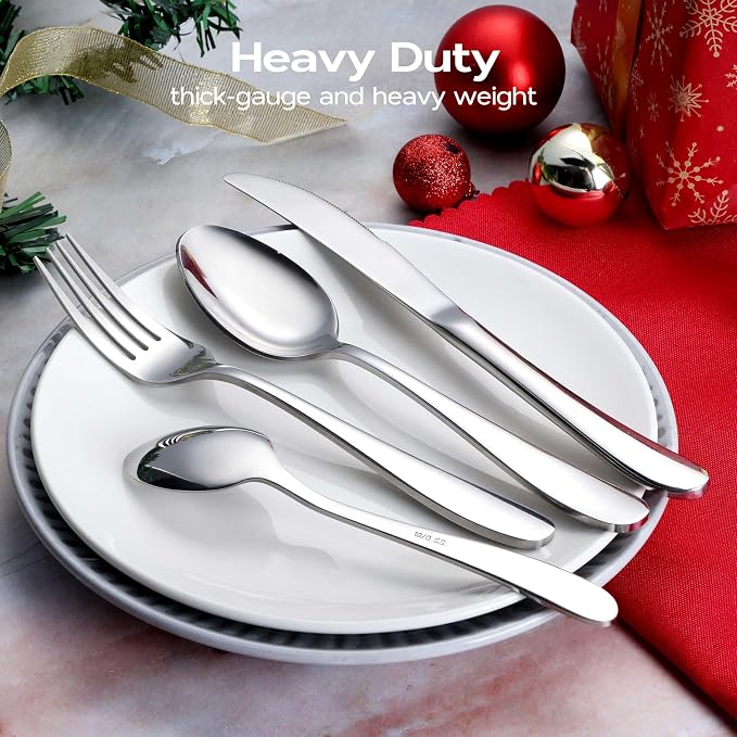 Onader 60 Piece Heavy Duty Silverware Cutlery Set - Image 3