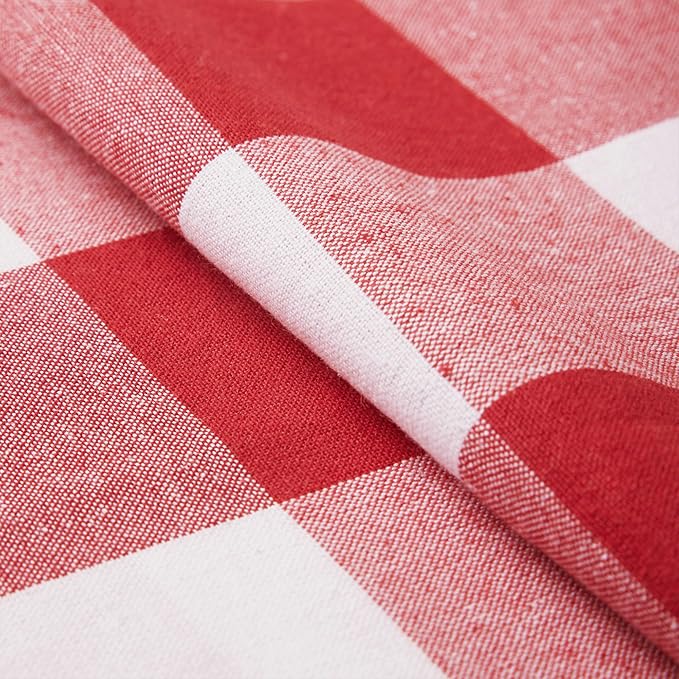 Encasa XO Table Runner, Woven Cotton Dining Runner 13"x72" | Buffalo Red Checks - Image 5