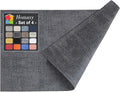 Homaxy Faux Leather Heat Resistant Placemats for Dining Table Set of 4, Waterproof Wipeable Washable PU Table Mats, Easy to Clean Anti-Slip Place Mats, 11.8" x 17", Dark Grey