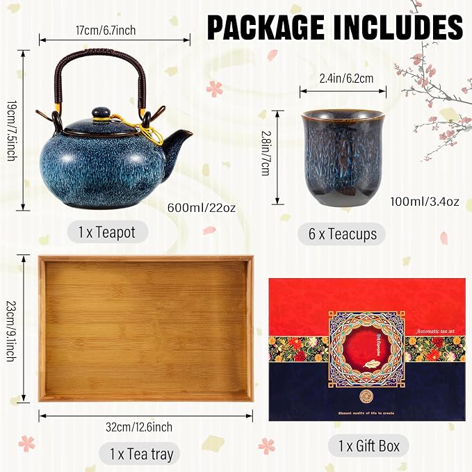 Layhit Japanese Asian Tea Set for Adults - Image 2
