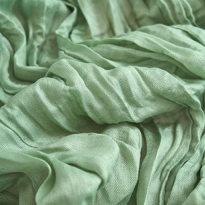 Asee'm Sage Green Cheesecloth Table Runner Summer 10FT Gauze Boho Sheer | - Image 5