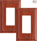 2-Pack Decorator Outlet Cover Plate, Wood Grain Decorative Switch Plates and Outlet Covers, Durable Natural Bamboo Fiber Wall Plates for Electrical Outlets, Receptacle, GFCI Outlet, Dimmer Switch